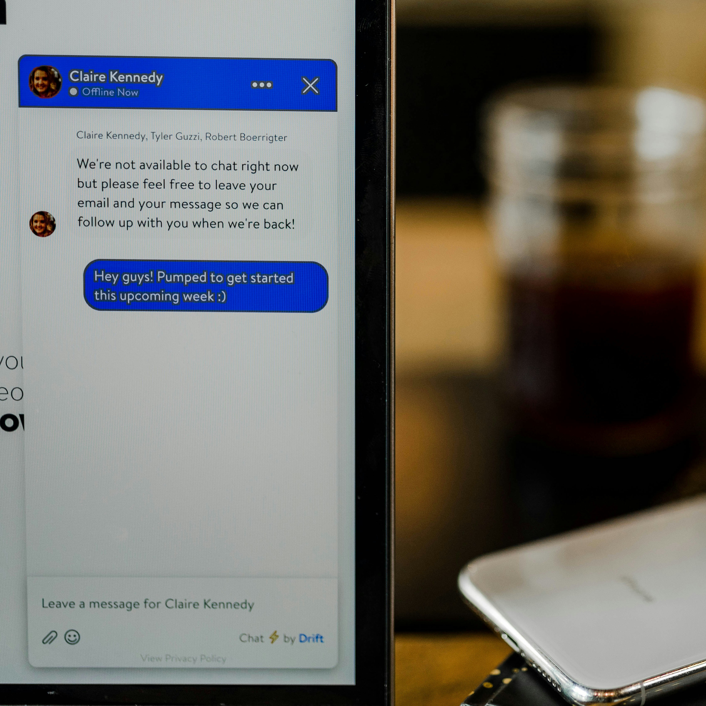 chat assistant on a laptop